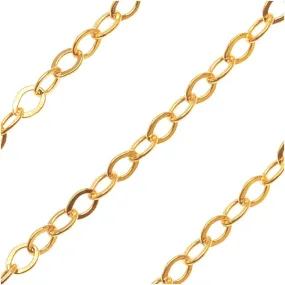 14K Gold FIlled Fine Flat Cable Chain, 1.5mm, by the Foot