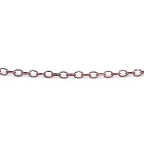 18 Inch Antique Copper Plated Delicate Link Cable Chain Necklace by Nunn Designs