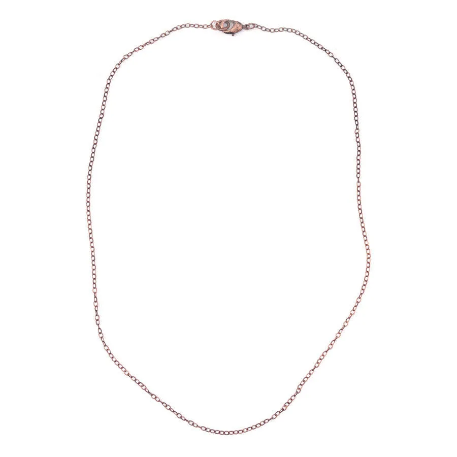 18 Inch Antique Copper Plated Delicate Link Cable Chain Necklace by Nunn Designs