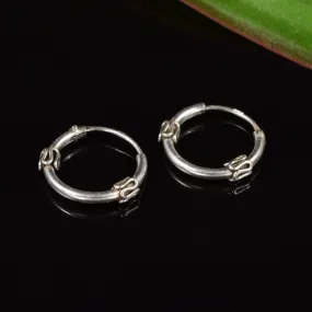 Bali Silver Hoop Earrings 'Lanika'
