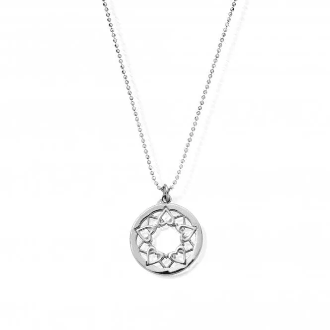 CHLOBO Diamond Cut Chain With Heart Mandala Necklace