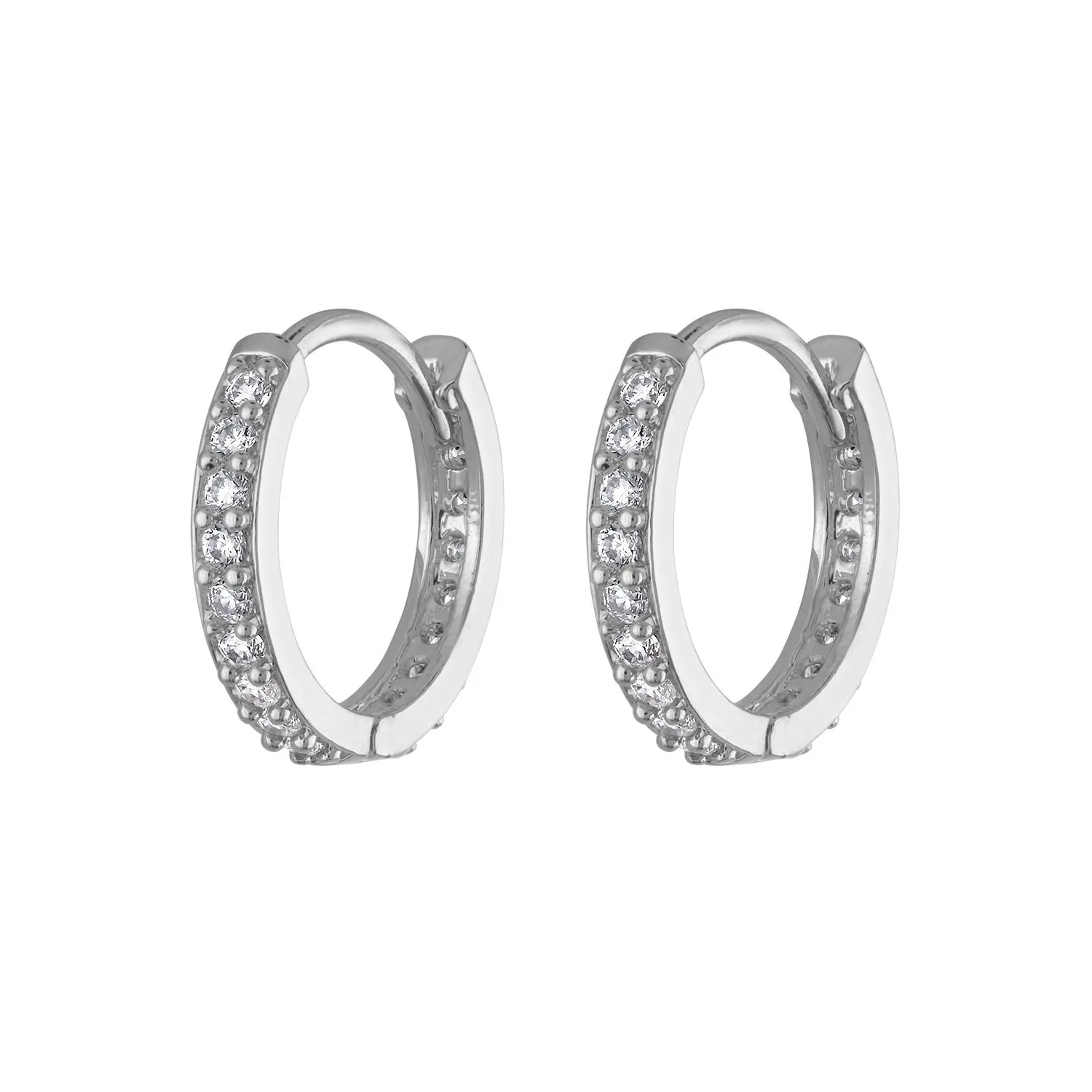 Eternity Hoop Earrings in Sterling Silver