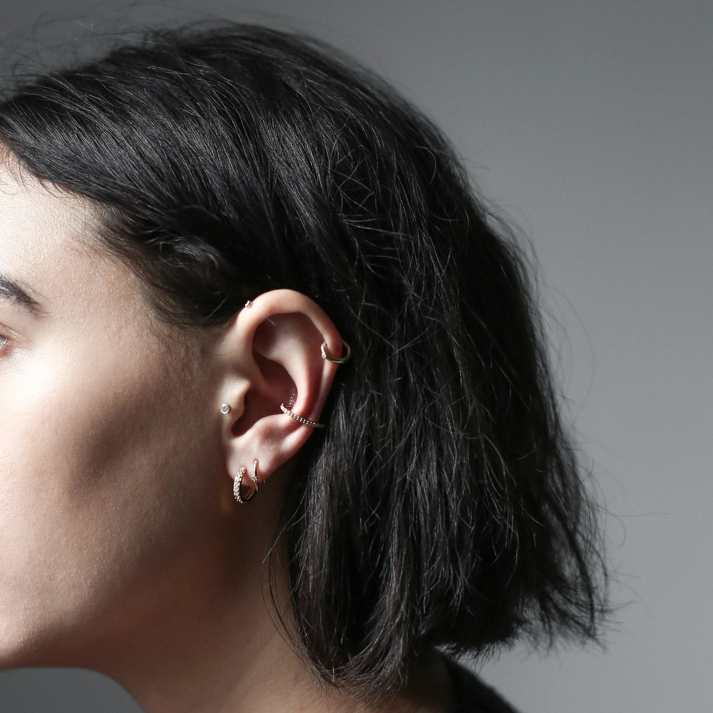 Eternity Hoop Earrings in Sterling Silver