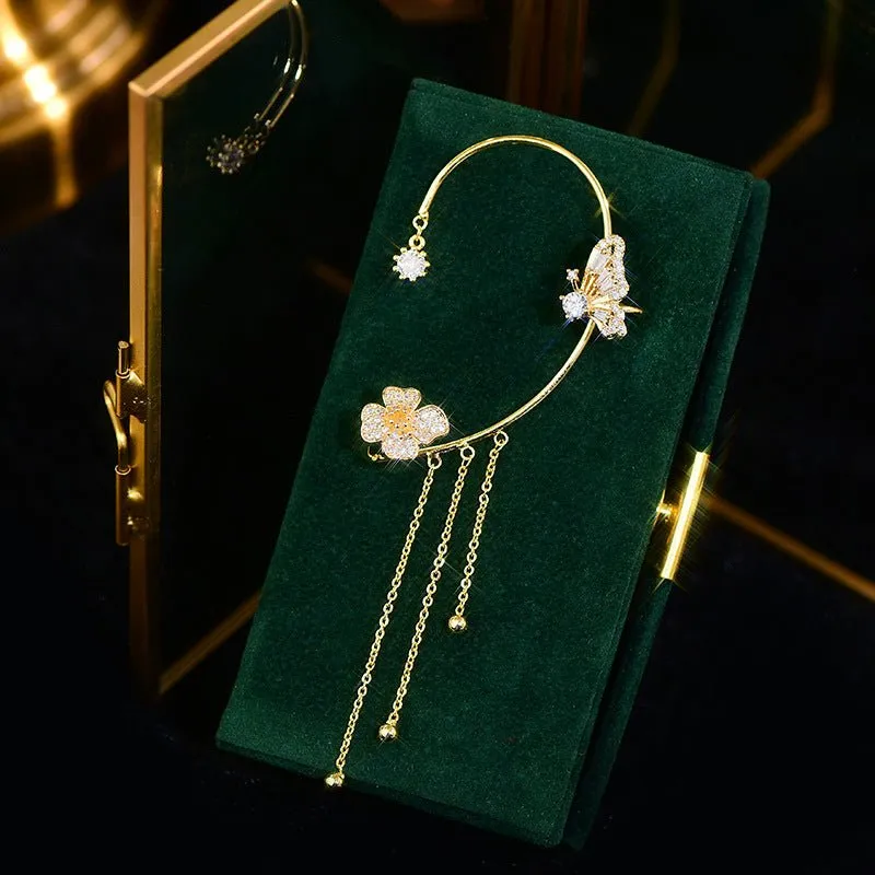 Floral Butterfly Ear Cuffs - Sarah