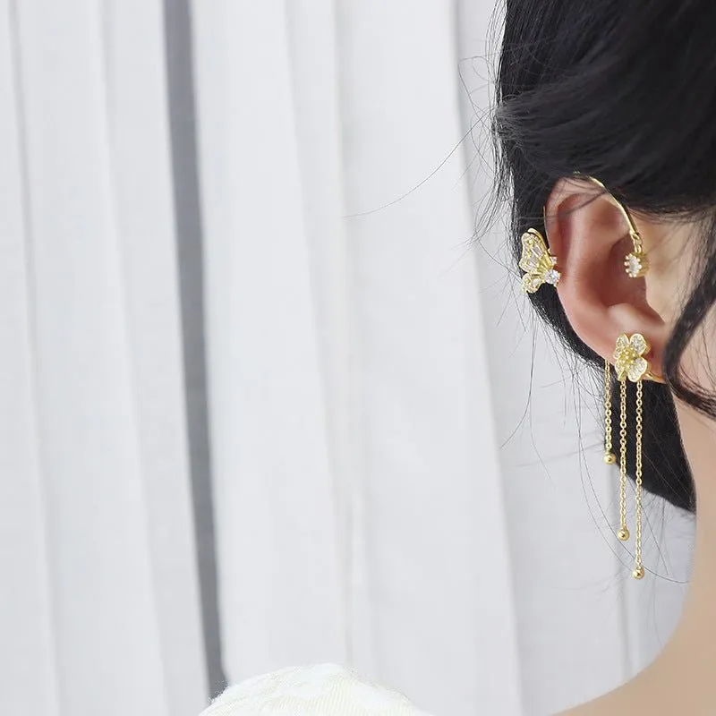 Floral Butterfly Ear Cuffs - Sarah