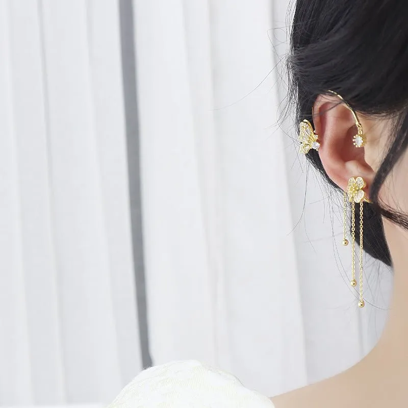 Floral Butterfly Ear Cuffs - Sarah