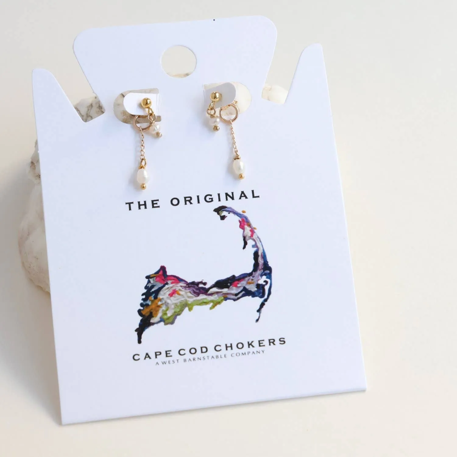 Gold Filled Tiny Back Drop Pearl Earrings