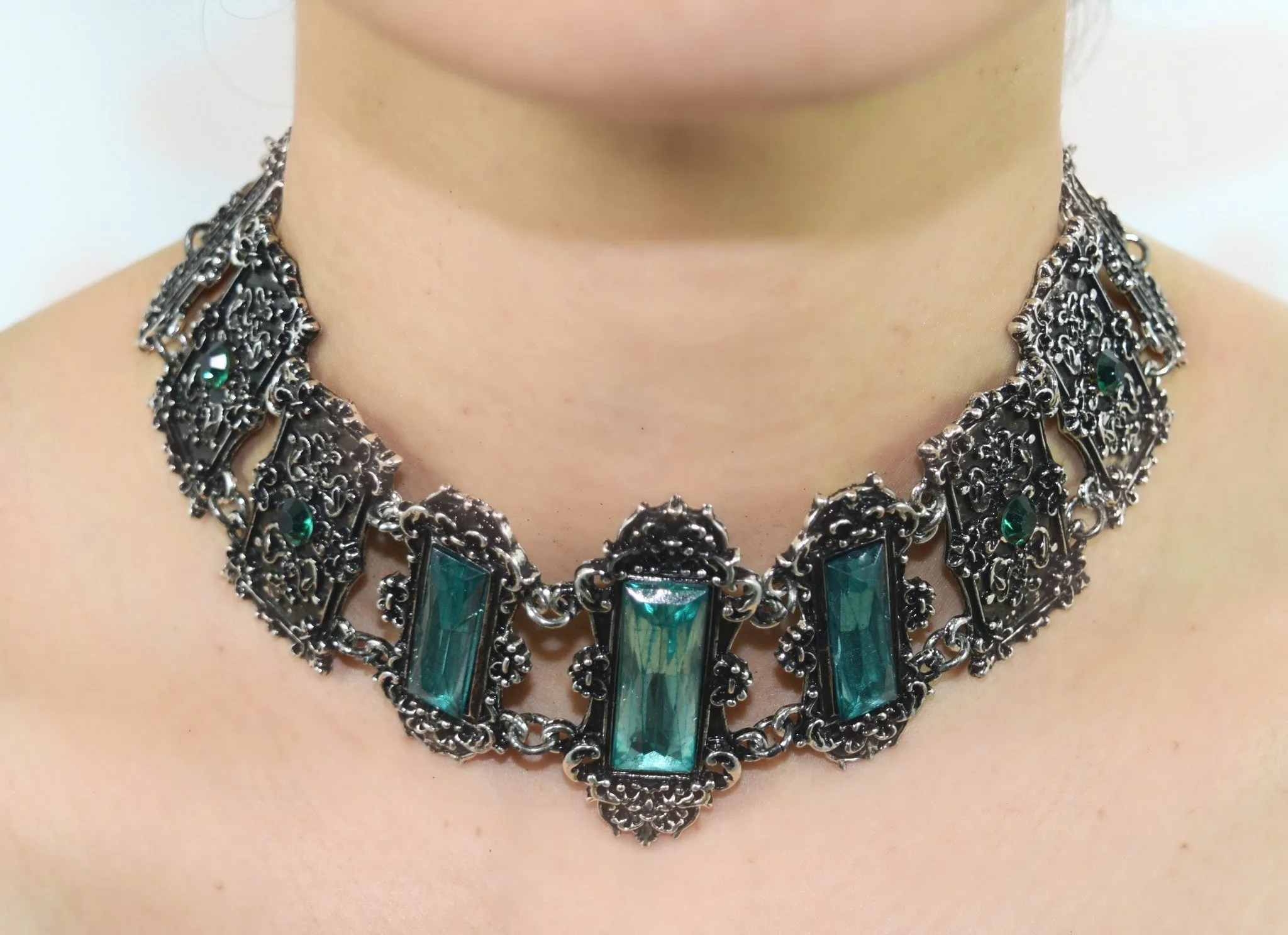 Gothic Choker Vivian Mint Green Choker Necklace Gothic Elegant Victorian Jewelry