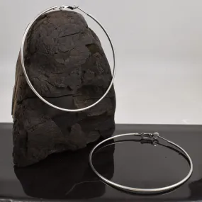 Large Steel Hoop Earrings