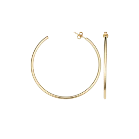 Oversized Solid Gold Hoop Earrings