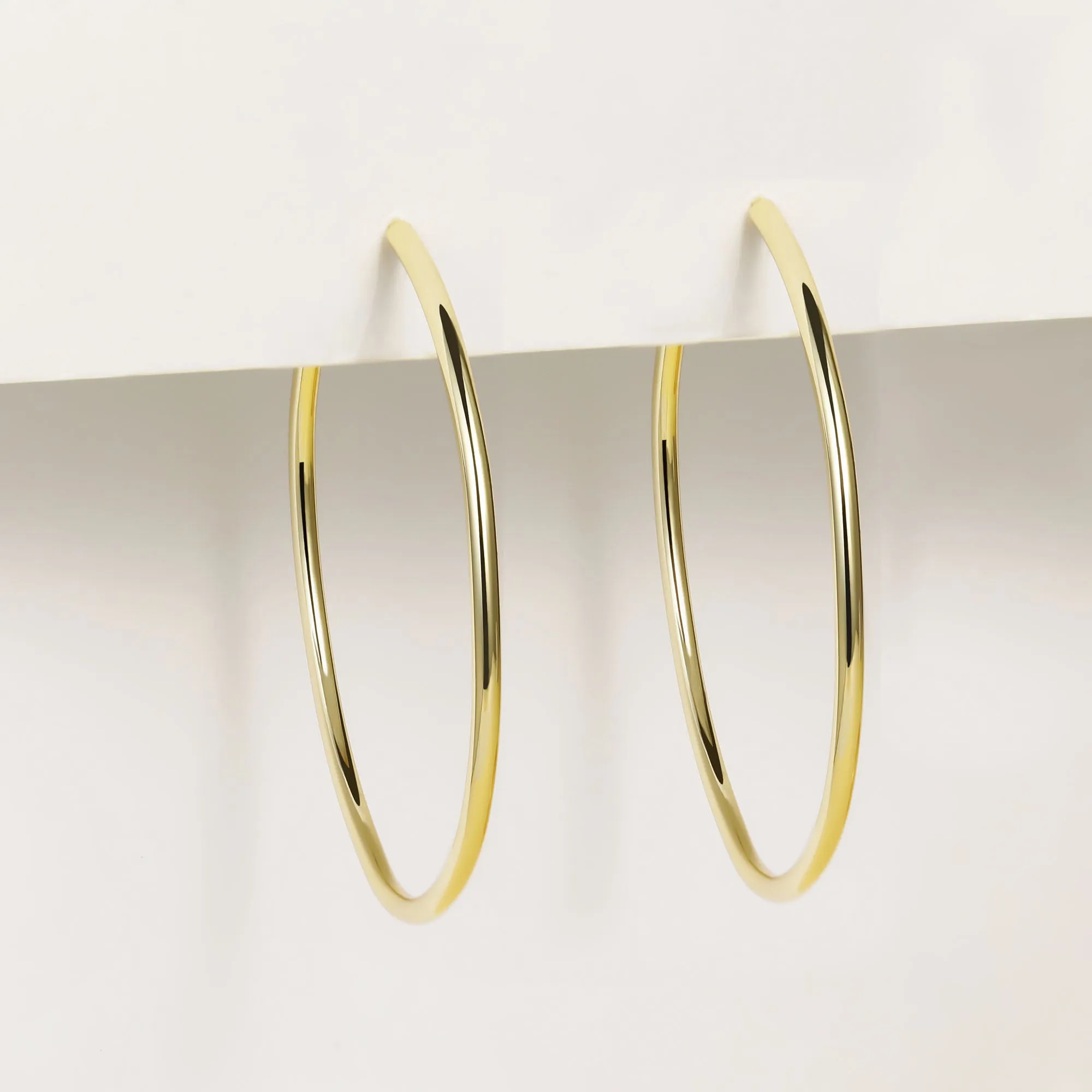 Oversized Solid Gold Hoop Earrings