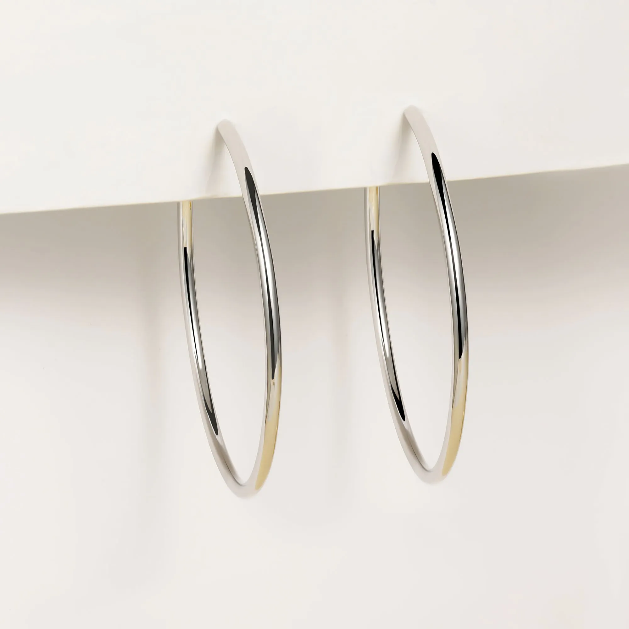 Oversized Solid Gold Hoop Earrings