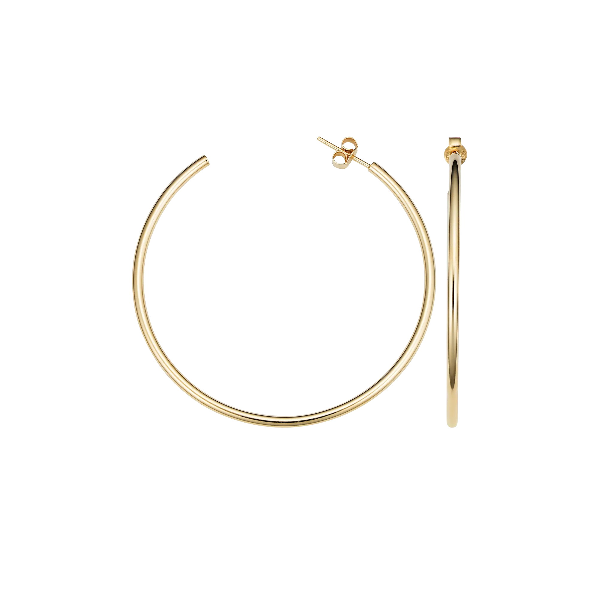 Oversized Solid Gold Hoop Earrings