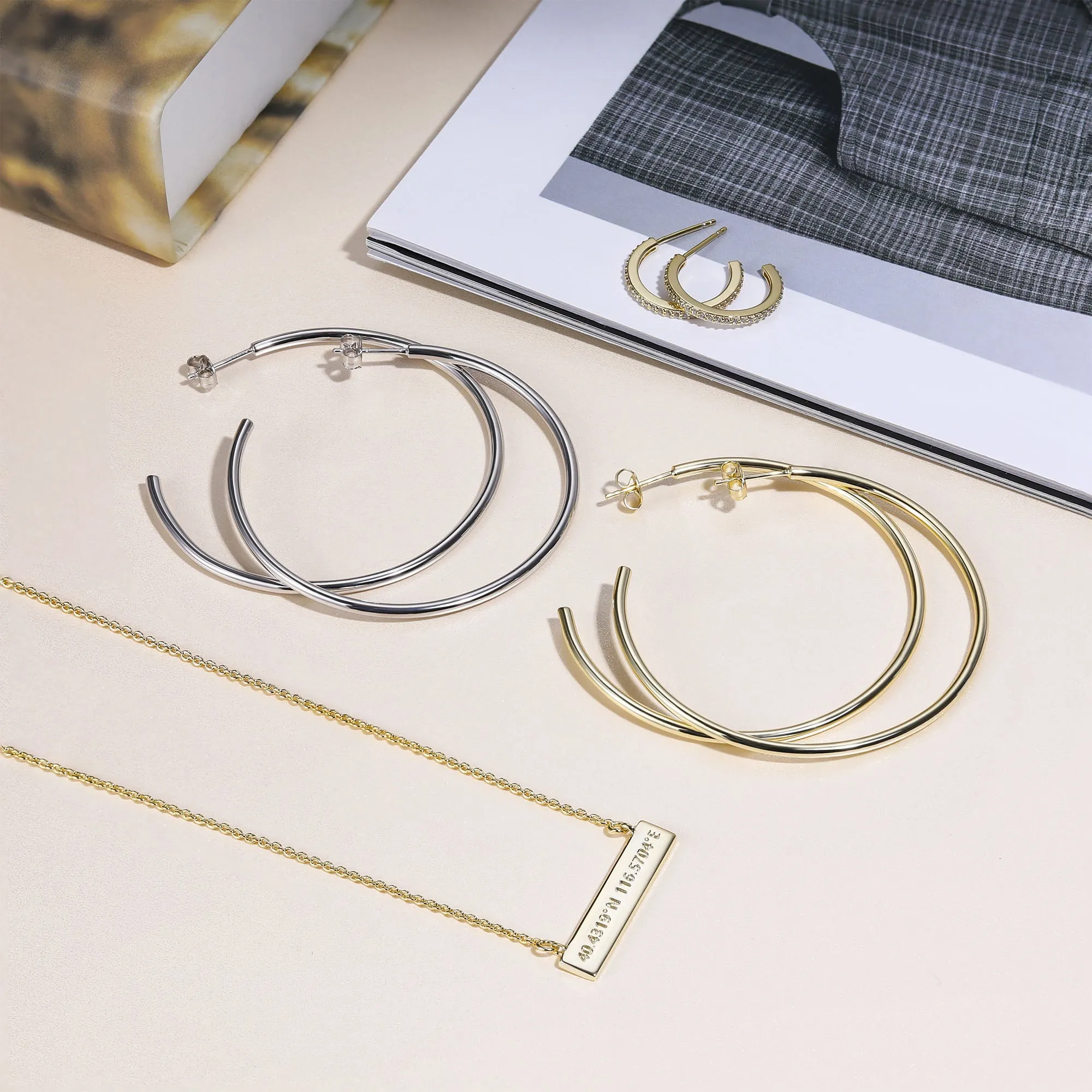 Oversized Solid Gold Hoop Earrings