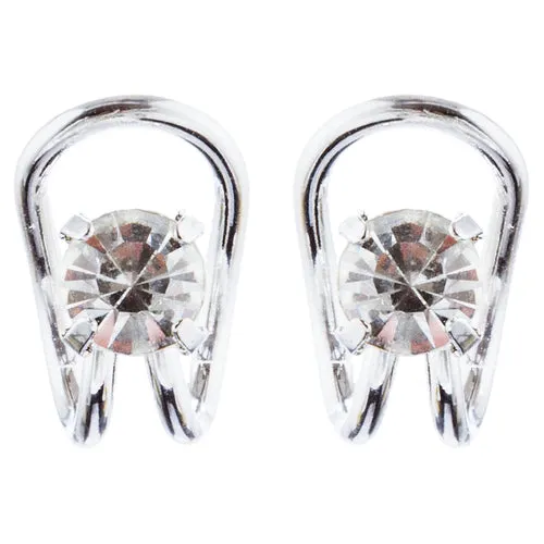 Simple Trendy Crystal Rhinestone Fashion Ear Cuff E1007 Silver