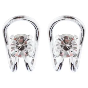 Simple Trendy Crystal Rhinestone Fashion Ear Cuff E1007 Silver