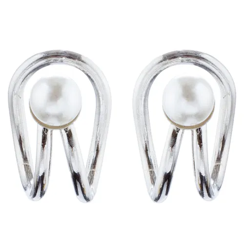 Simple Trendy  Pearl Fashion Ear Cuff E1006 Silver