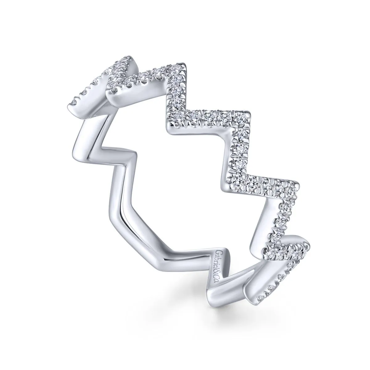 Zig Zag Diamond Ring 14K