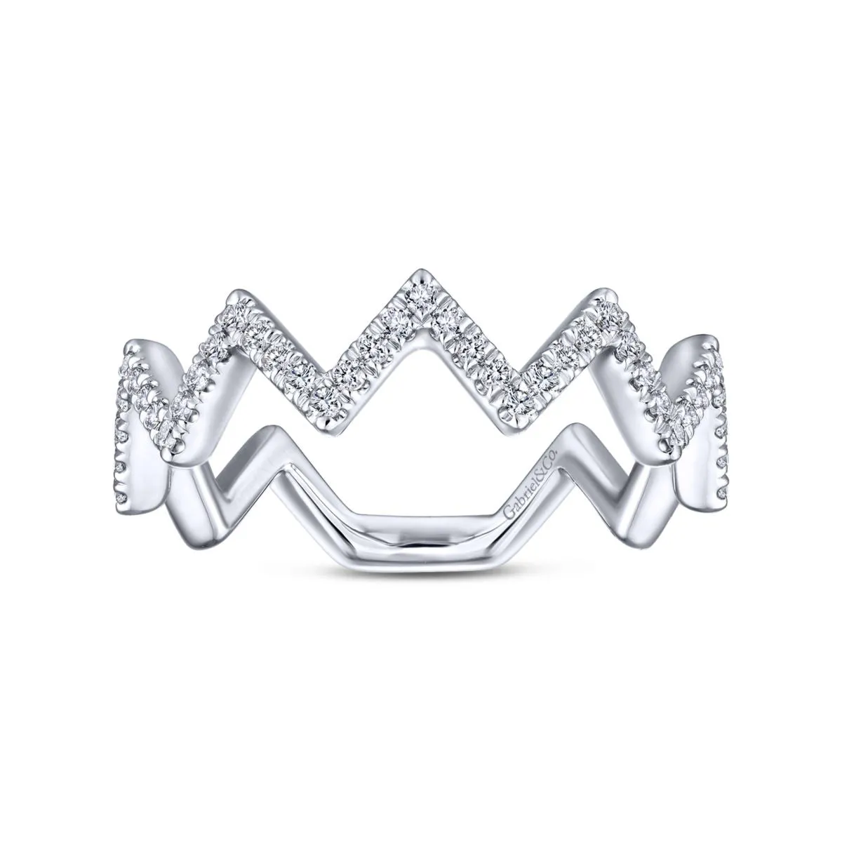 Zig Zag Diamond Ring 14K